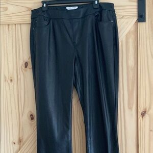 Westbound Black Straight Leg Pants faux leather